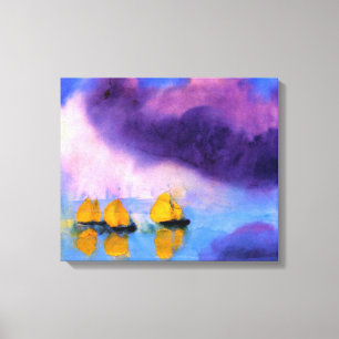 Toile Emil Nolde - Mer aux Nuages Violets Et Bateaux À V