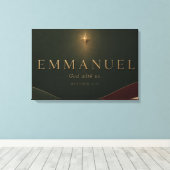 Toile EMMANUEL | Matthieu 1:23 Chrétien (Insitu (Plancher de Bois))