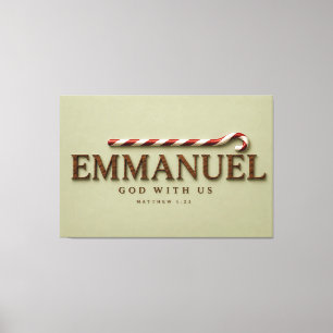 Toile EMMANUEL   Matthieu 1:23 Noël   Sauge Douce