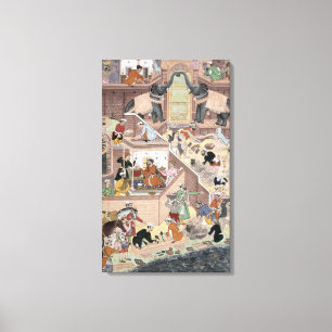 Toile Empereur Akbar (r.1556-1605) inspectant le buildin