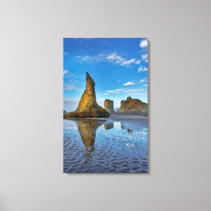 Toile Empilements rocheux sur la plage de Bandon à Bando