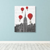 Toile Empire State Building et Red Hot Air Ballots (Insitu (Plancher de Bois))