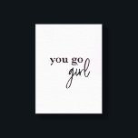 Toile "Empower Chic : 'You Go Girl' Boss Babe Canvas Pri<br><div class="desc">Pour la femme entrepreneuriale qui trace son chemin, notre imprimé de toile "Empower Chic" est une célébration de la résilience et de l'ambition. En tant que patronne, j'ai conçu cette oeuvre pour inspirer et motiver mes camarades patrons dans leur parcours entrepreneurial. Cette toile enveloppée présente le cri de ralliement "You...</div>