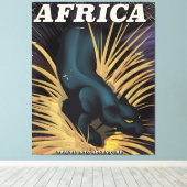Toile Empreinte d'affiche de voyage vintage Afrique (Insitu (Plancher de Bois))