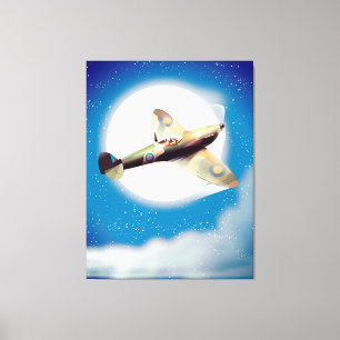 Toile Empreinte de l'affiche de voyage de l'avion Spfire