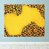 Toile Empreinte de léopard Abstrait rétro (jaune, noir) (Insitu (Plancher de Bois))