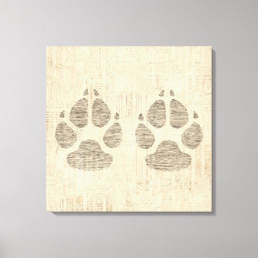 Toile Empreinte de patte de chien avec Arrière - plan de (Recto)