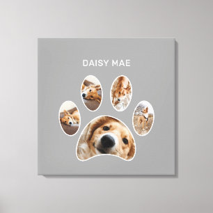 Toile Empreinte de patte moderne Personnalisé Nom de l'a