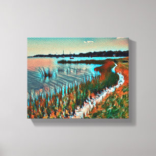 Toile Empreinte De Plage Sur La Côte