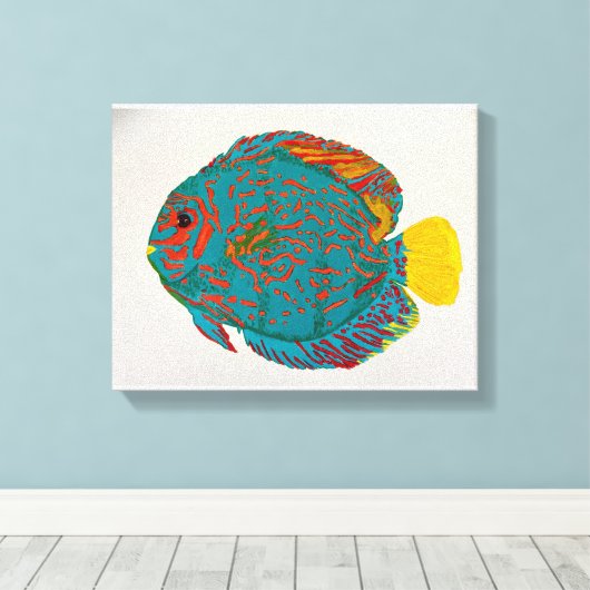 Toile Empreinte de poisson Discus (Insitu (Plancher de Bois))