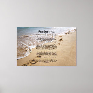 Toile Empreinte Prière Biblique Sable Canvas Mur Art