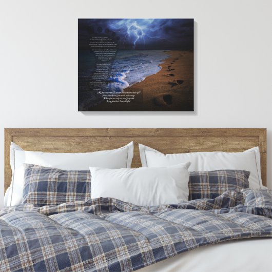 Toile Empreintes dans le poème de sable 20x16 (orageux) (Insitu(Chambre))