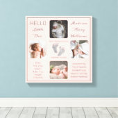 Toile Empreintes photos multiples Blush garde-naissance (Insitu (Plancher de Bois))
