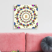 Toile en cercles couleur bicyclettes mandala initial (Insitu(Salon))