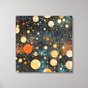 Toile en galaxie d'or céleste