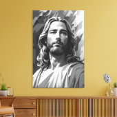 Toile en noir et blanc Jésus (Insitu(Salon))