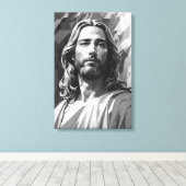 Toile en noir et blanc Jésus (Insitu (Plancher de Bois))