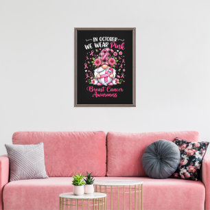 Toile en Octobre Nous Portons Rose Sensibilisation au Ca