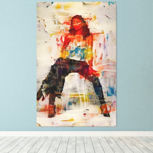 Toile en silhouette Abstraite pour femmes puissant (Insitu (Plancher de Bois))