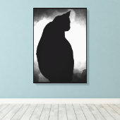 Toile en silhouette de chat noir Imprimer personna (Insitu (Plancher de Bois))