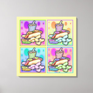 Toile encadrée Hot Dog Pop Art