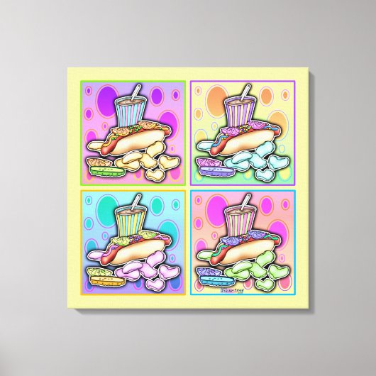 Toile encadrée Hot Dog Pop Art (Recto)