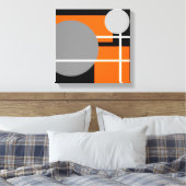 Toile encadrée orange gris noir blanc moderne (Insitu(Chambre))