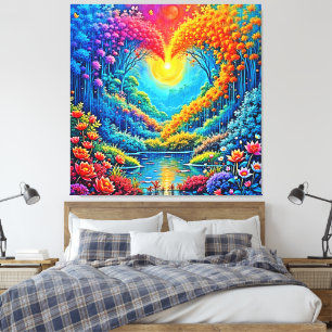 Toile Enchanted Forest Heart of Light Design