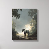 Toile Enchanted Forest Horse Light Beam Art (Recto)