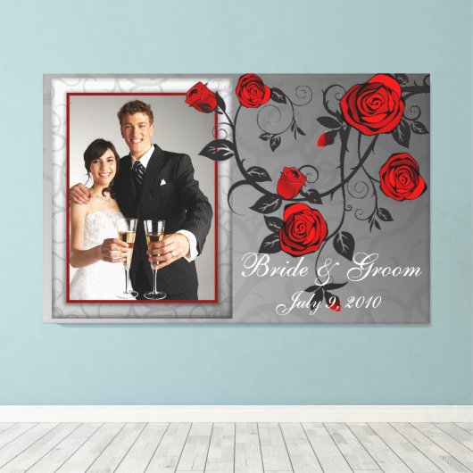 Toile Enchantée Mariage photo Keepsaké enrobé (Insitu (Plancher de Bois))