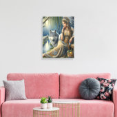 Toile Enchantement Lune dans la Forêt Mystique12x16 (Insitu(Salon))