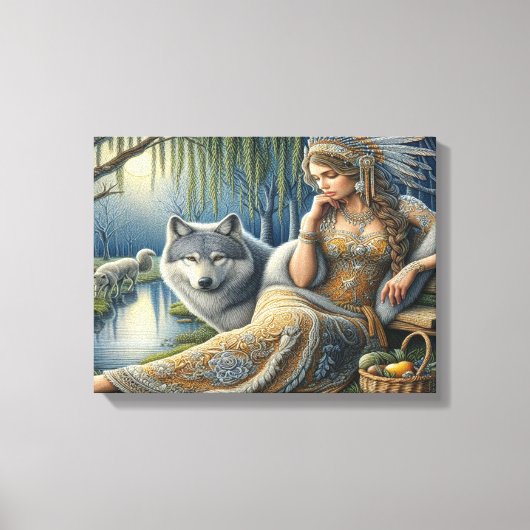 Toile Enchantement Lune dans la Forêt Mystique16x12 (Recto)