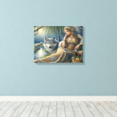 Toile Enchantement Lune dans la Forêt Mystique16x12 (Insitu (Plancher de Bois))