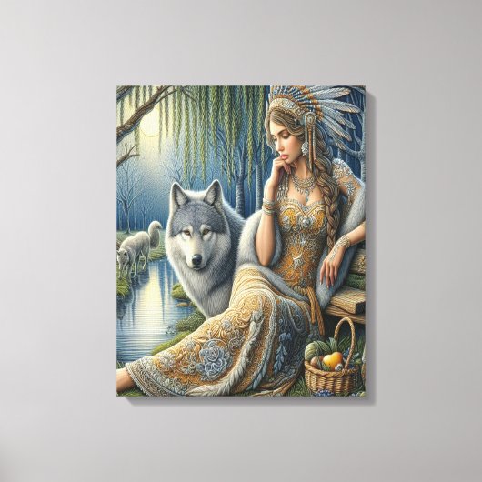 Toile Enchantement Lune dans la Forêt Mystique16x20 (Recto)