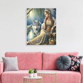 Toile Enchantement Lune dans la Forêt Mystique16x20 (Insitu(Salon))