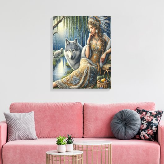 Toile Enchantement Lune dans la Forêt Mystique16x20 (Insitu(Salon))