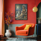 Toile Enchantement Lune dans la Forêt Mystique16x20