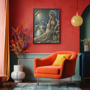 Toile Enchantement Lune dans la Forêt Mystique16x20