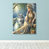 Toile Enchantement Lune dans la Forêt Mystique18x24 (Insitu (Plancher de Bois))