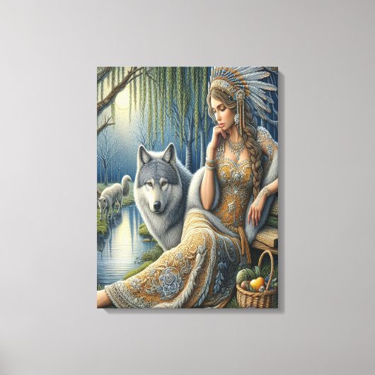 Toile Enchantement Lune dans la Forêt Mystique18x24 (Recto)