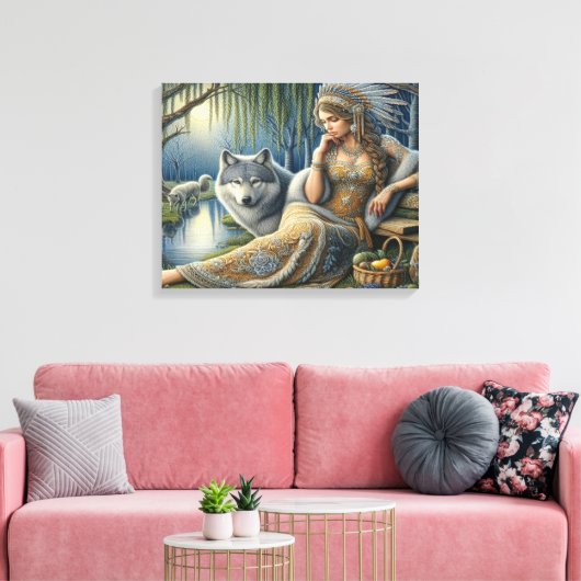 Toile Enchantement Lune dans la Forêt Mystique20x16 (Insitu(Salon))