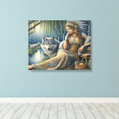 Toile Enchantement Lune dans la Forêt Mystique20x16 (Insitu (Plancher de Bois))