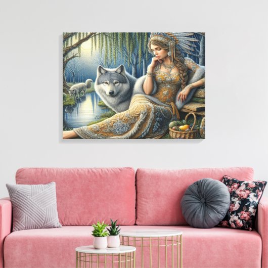 Toile Enchantement Lune dans la Forêt Mystique24x18 (Insitu(Salon))