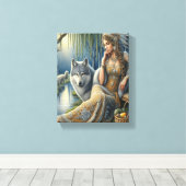 Toile Enchantement Lune dans la Forêt Mystique8x10 (Insitu (Plancher de Bois))