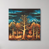 Toile Enchanter le cerf Brown dans l'aquarelle de forêt  (Recto)