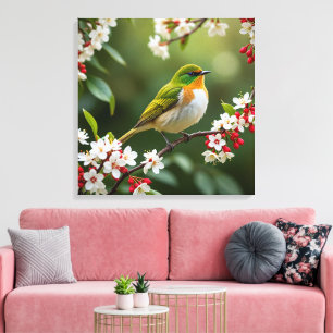 Toile Enchanter l'oiseau des fleurs