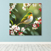 Toile Enchanter l'oiseau des fleurs (Insitu (Plancher de Bois))