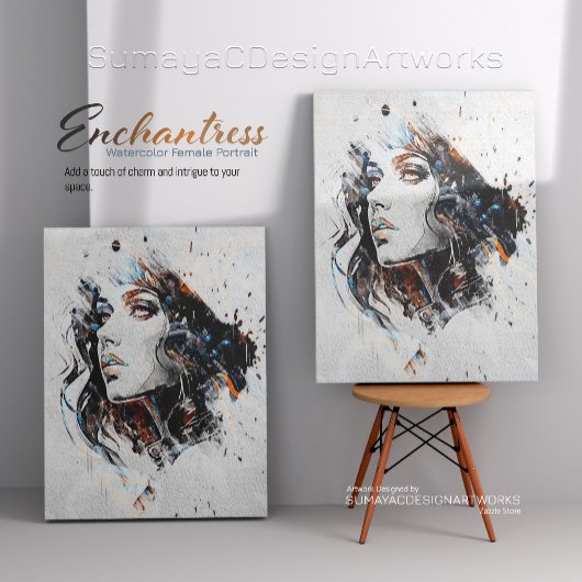 Toile Enchantress Aquarelle Portrait femelle |