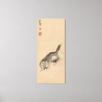 Encre chinoise et lave la peinture chat et papillo