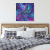 Toile Encre cosmique | Turquoise bleu violet Galaxie Neb (Insitu(Chambre))